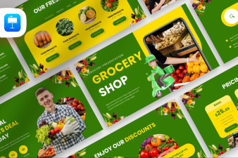 Green Nature Grocery Shop Keynote Template
